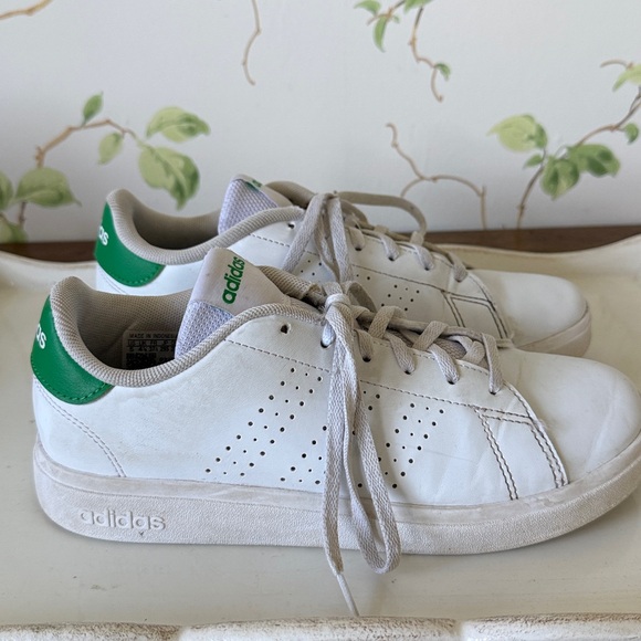adidas Shoes - Adidas Sneakers in White and Green - Size 5